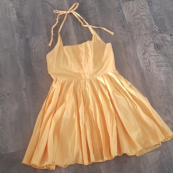 A/X Armani Exchange Dresses & Skirts - Armani Exchange yellow pleated halter dress, 4